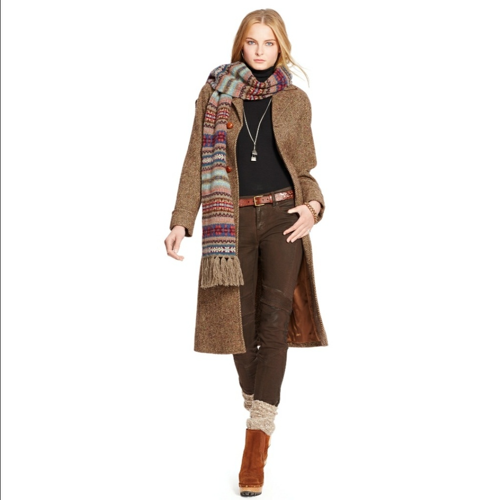 Ralph Lauren Women's herringbone wool coat 10 NWT